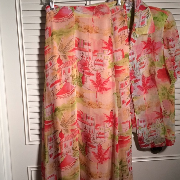 3 Piece Island Maxi Outfit. Palm Trees Resort 🛳👌 - Picture 4 of 5